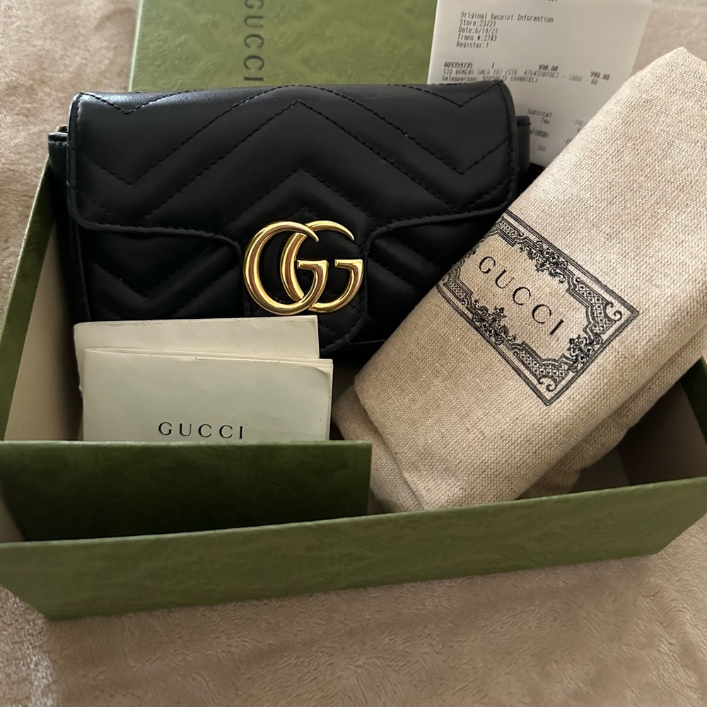 Gucci leather super  mini marmot crossbody
